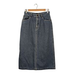 Vintage Liz Sport Women's Size 6 Midi Blue Denim Skirt